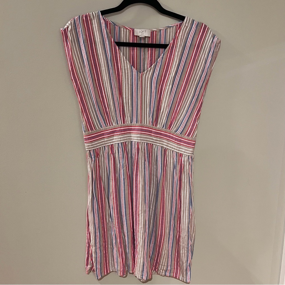 LOFT Multicolor Striped Dress